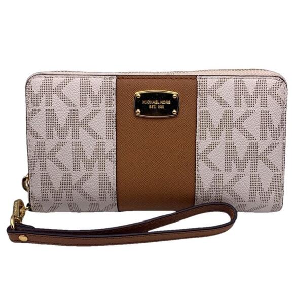 NWT Michael Kors Jet Set Long Multifunction Phone Case Wallet Wristlet - Picture 1 of 11